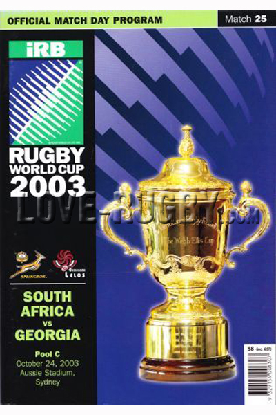 2003 South Africa v Georgia  Rugby Programme